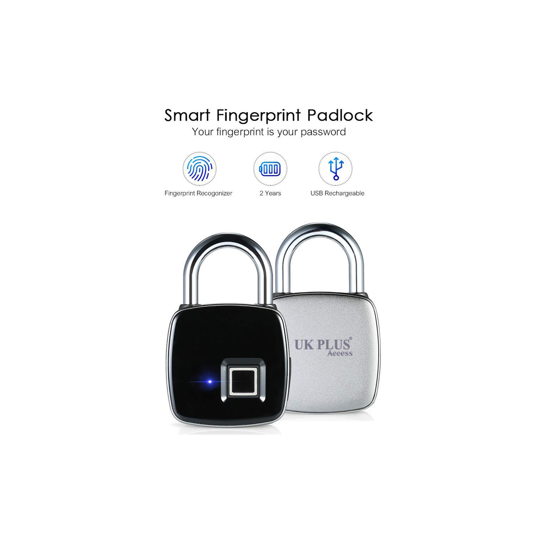 UK8012FL UKPLUS Smart Fingerprint Padlock Biometric, Waterproof Lock